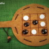 Tic Tac Toe Spiel aus Leder mit Glassteinen