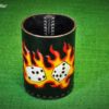 Würfelbecher Flammen Handarbeit