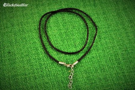 Halsband Kunstseide schwarz 2mm 45cm mit Verschluss geeignet für Ösen/Bohrungen ab 3mm