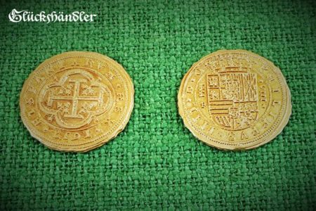 Münzen d. 40mm Dublonen goldfarbig- Repliken