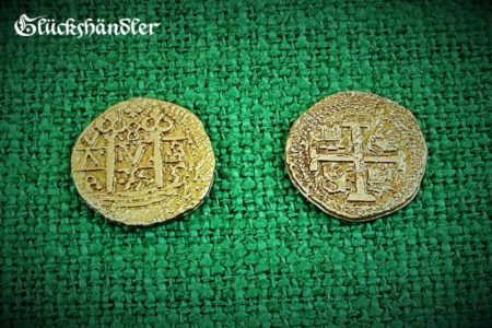 Münzen Spanische Dublonen goldfarbig - Repliken
