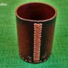 Würfelbecher Totenschädel Handarbeit Leder-Acryl. Rückseite