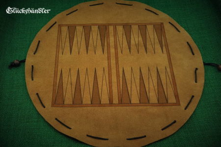 Backgammon Brettspiel aus Leder - Beutelspiel