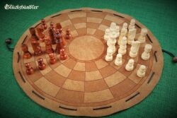 Byzantinisches Schach -Beutelspiel- groß mit Figuren aus Holz (2)