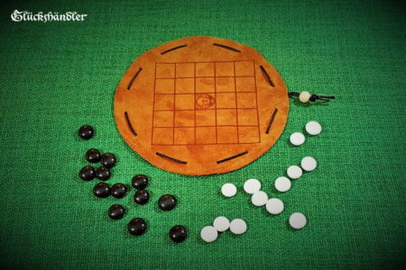 Seega 5 x 5 Felder Brettspiel aus Leder - Spielplan