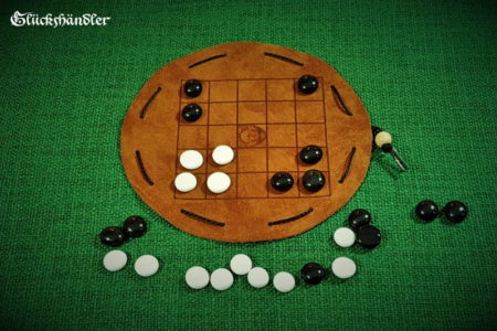 Seega 5 x 5 Felder Brettspiel aus Leder - Spielplan