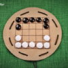 O-Pat-Kono , Fünf-Feld Kono aus Stoff mit Spielsteinen aus Glas