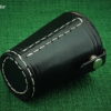 Cube cup with lid - leather black closed II