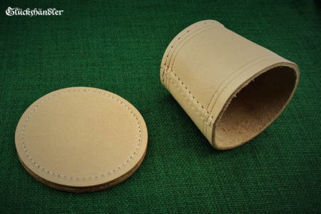 Cube cup with backing - leather natural