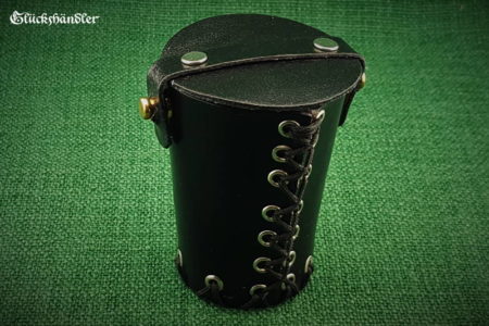 Cube cup with lid &eyelets - black closed leather II (1)
