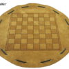 Schachbrett - aus Leder, Größe d 34cm als Beutelspiel ohne Figuren