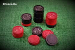Spielsteine für Baschni, Dame aus Holz rot & schwarz