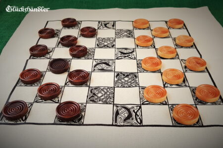 Dame Spiel- aus Stoff - waschbar mit Spielsteinen aus Holz