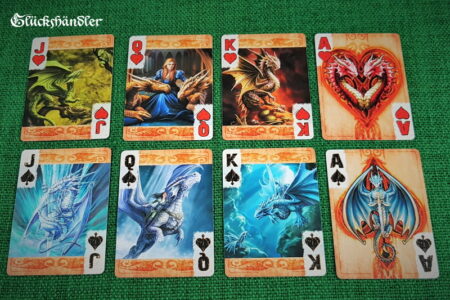 Spielkarten-Bicycle-Age of Dragons von Anne Stokes.-Herz & Pik