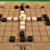 Tablut-Stoff-mit-Verzierungen-und-Spielsteinen-aus-Marmor-2